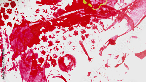 Red ink abstract texture on white background