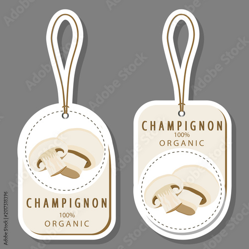 Set sweet tasty natural eco product mushroom champignon