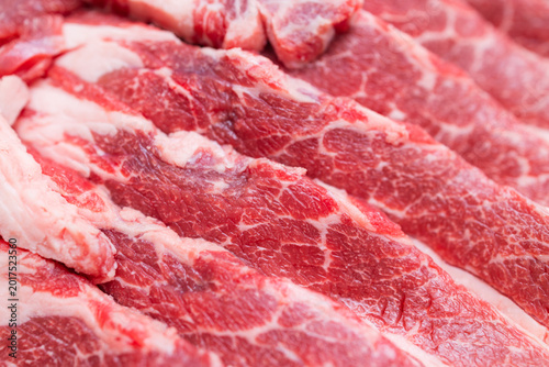 Vacuum sealed beef slice pack for kitchen ingredient