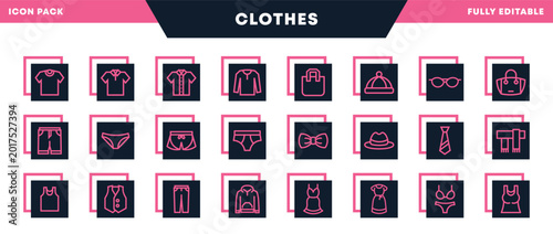 Male and Female Clothing Icon Pack for Website, Application and UI Interfaces