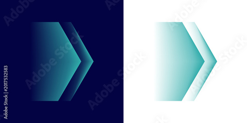 Fotografía A glowing blue arrow with a fast-moving effect and multi-layered light trails against a dark background