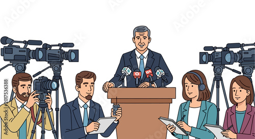 Billede på lærred Businessman speaking at a podium.