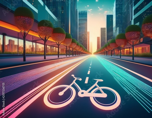 the future of urban mobility bike lanes and e scooters created with generative ai technology