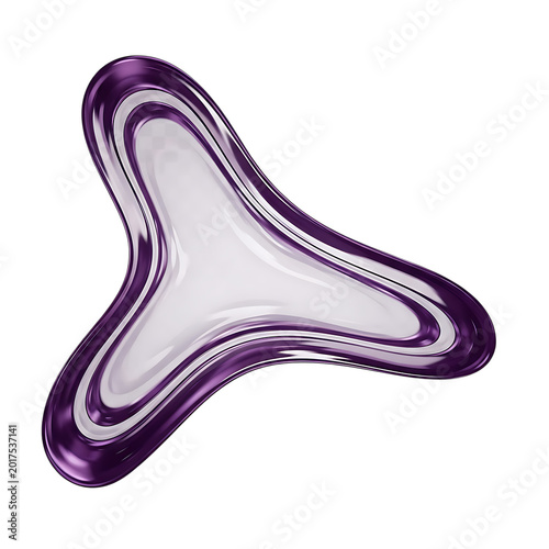 Purple glass star shape on transparent background