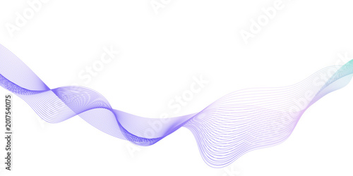 Modern abstract glowing wave line background, abstract parple wavy lines on white background, flowing linear design dynamic flowing wave lines design element. 