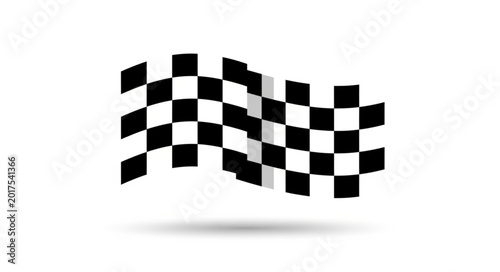 Bild auf Leinwand Waving checkered flag symbolizing victory and racing.