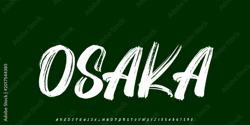 Obraz premium Osaka Dynamic Grunge Typography. Handmade Brush Font