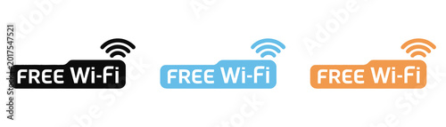 Tableau sur toile Free hotspot access icon set, seamless browsing and publicconnection symbols, ne