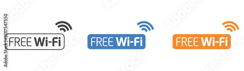Photos Connect to complimentary hotspots sign, label, and badge symbol isolated on white background,access and public internet connectivity icon, clean modern vector illustration