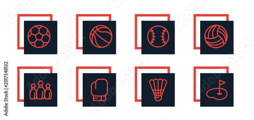 Volleyball, football, bowling, sports, fitness, workout, gym for website, application and ui interfaces