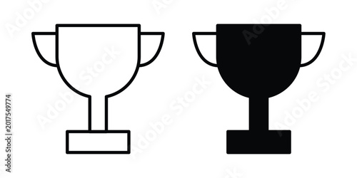 Award cup icon design. Black outline pictogram