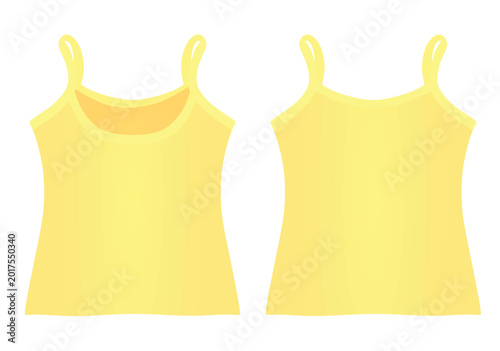 Foto Yellow woman sleeveless t shirt. vector illustration