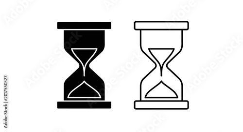 Hourglass silhouettes black and white line art on a transparent background silhouette high quality professional detailed modern