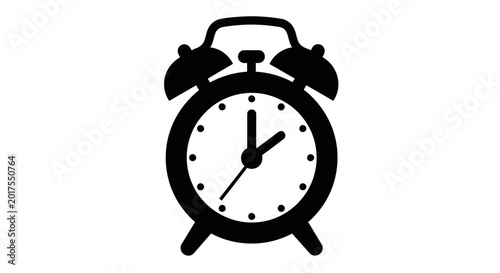 Photos Classic alarm clock silhouette against a white background high quality professio