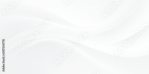 Canvastavla White wavy abstract background with smooth curves and light gray shadows
