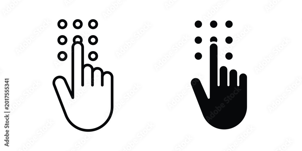 Obraz premium Code lock icon design. Black outline pictogram