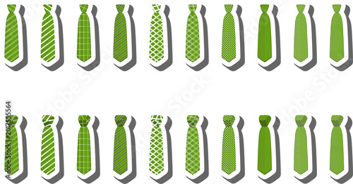Foto Set ties different types and neckties various size