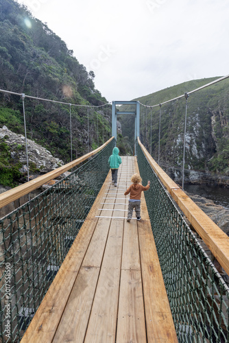 Tsitsikamma National Park Suspension Bridge Boys Brothers Kids Garden Route South Africa