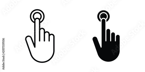 Fotografie Finger swipe icon design. Black outline pictogram