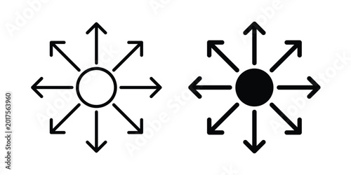 Photos Outsourcing icon design. Black outline pictogram