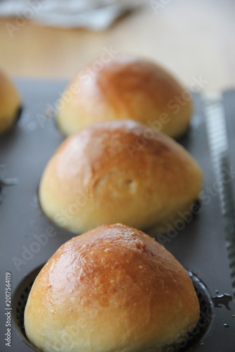 Konstfotografi Freshly baked brioche buns with soft buttery texture