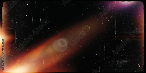 Canvastavla Blue rain drops on a window reflect a dark abstract nebula within a starry cosmo
