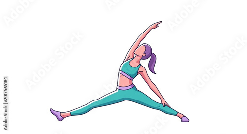 Obraz na plátně Woman Performing a Wide Legged Yoga Pose.