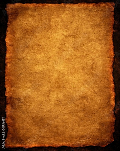 Aged textured paper with burnt edges and brown stained surface a rough manuscript