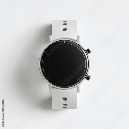 Minimalistic Concept of Absence - Faint Smartwatch Shadow on White Surface