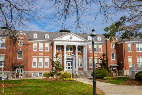 Middlesex Community College North Academic Hall in Bedford Campus in 591 Springs Road in town of Bedford, Massachusetts MA, USA. 