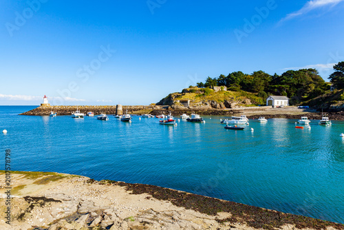 Port of Sauzon in France on the island Belle ile en Mer in the Morbihan
