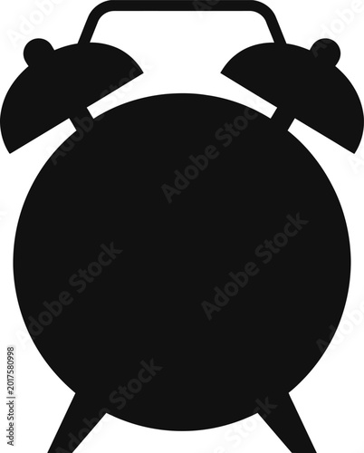 Photos Black alarm clock silhouette icon