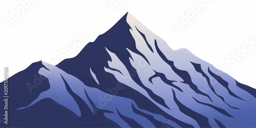Foto Artistic vector illustration of a majestic horse standing before a blue mountain