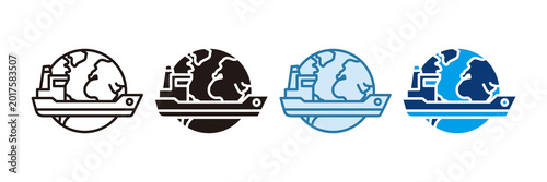 Fotografie International Shipping Icon Set Multiple Style Collection