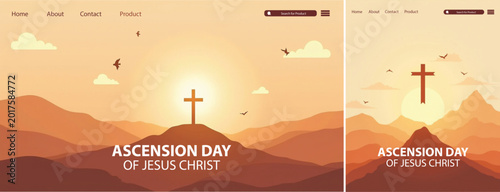 Canvastavla Elegant ascension day background, Illustration ascension day background for webs