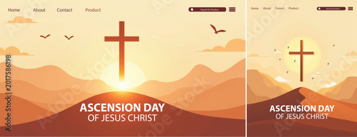 Canvastavla Elegant ascension day background, Illustration ascension day background for webs