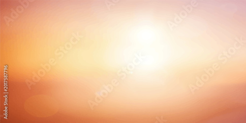Bild auf Leinwand A vibrant abstract summer background features a bright orange sun burst and blue