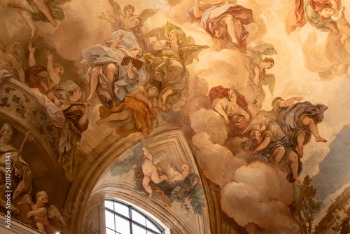 Bild auf Leinwand Paintings within the cloisters of Toledo Cathedral - Cathedral of Saint Mary of the Assumption