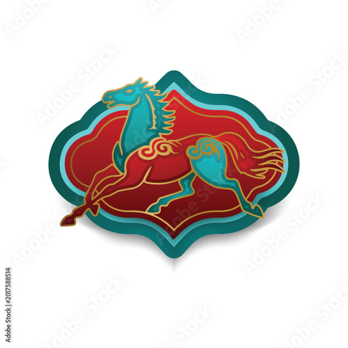 Photos Colorful lunar new year horse chinese zodiac sign design