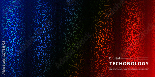 Schilderij op canvas Abstract data particles tech gradient background vector.