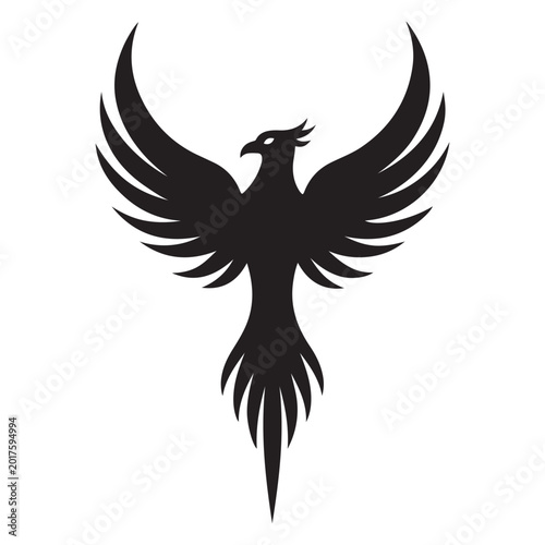 Phoenix Bird Silhouette Vector Illustration Design