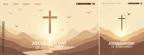 Bild auf Leinwand Elegant ascension day background, Illustration ascension day background for webs