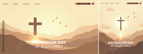 Schilderij op canvas Elegant ascension day background, Illustration ascension day background for webs