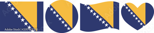Bosnia And Herzegovina flag illustrator country flags symbol National Collection International  Set