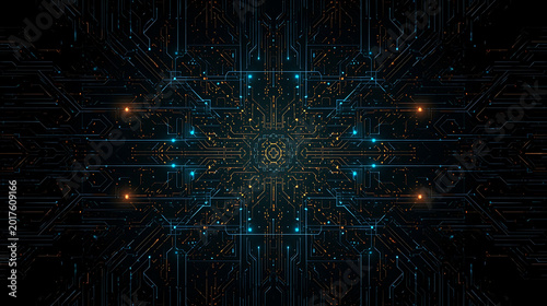 Futuristic Digital Circuitry Abstract Background for Technology Themes