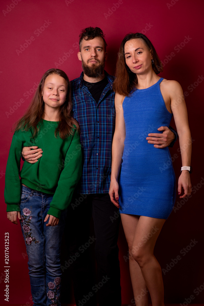 Fototapeta premium Modern Family Portrait in Studio