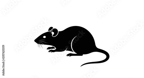 Foto Black silhouette of a mouse rodent.