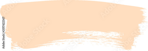 Bild auf Leinwand Soft peach paint smear with brush stroke white background graphic element color