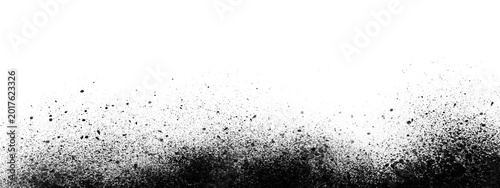Black Dust Particle Overlay Isolated on Transparent Background | Abstract Powder Explosion Texture PNG | Grunge Dust Spray Border Effect