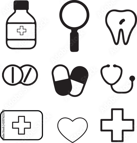 medical icons set